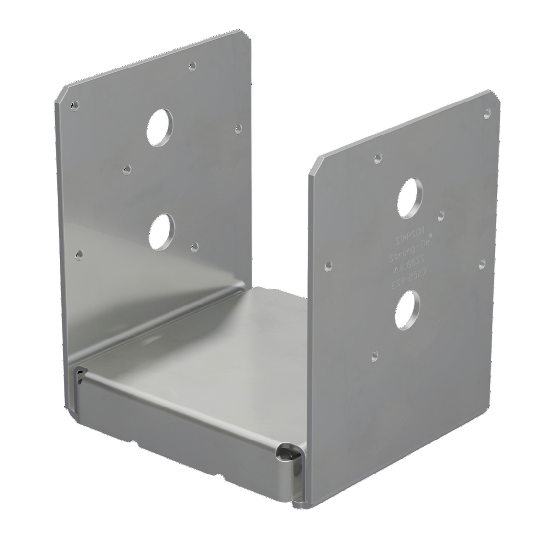 Simpson (ABU66SS) 6 X 6 ADJUSTABLE POST BASE STAINLESS STL 5" x 5-1/2" x 6-1/16" x 12ga (97mils) base x 14ga (68mils) strap (carton of 6)