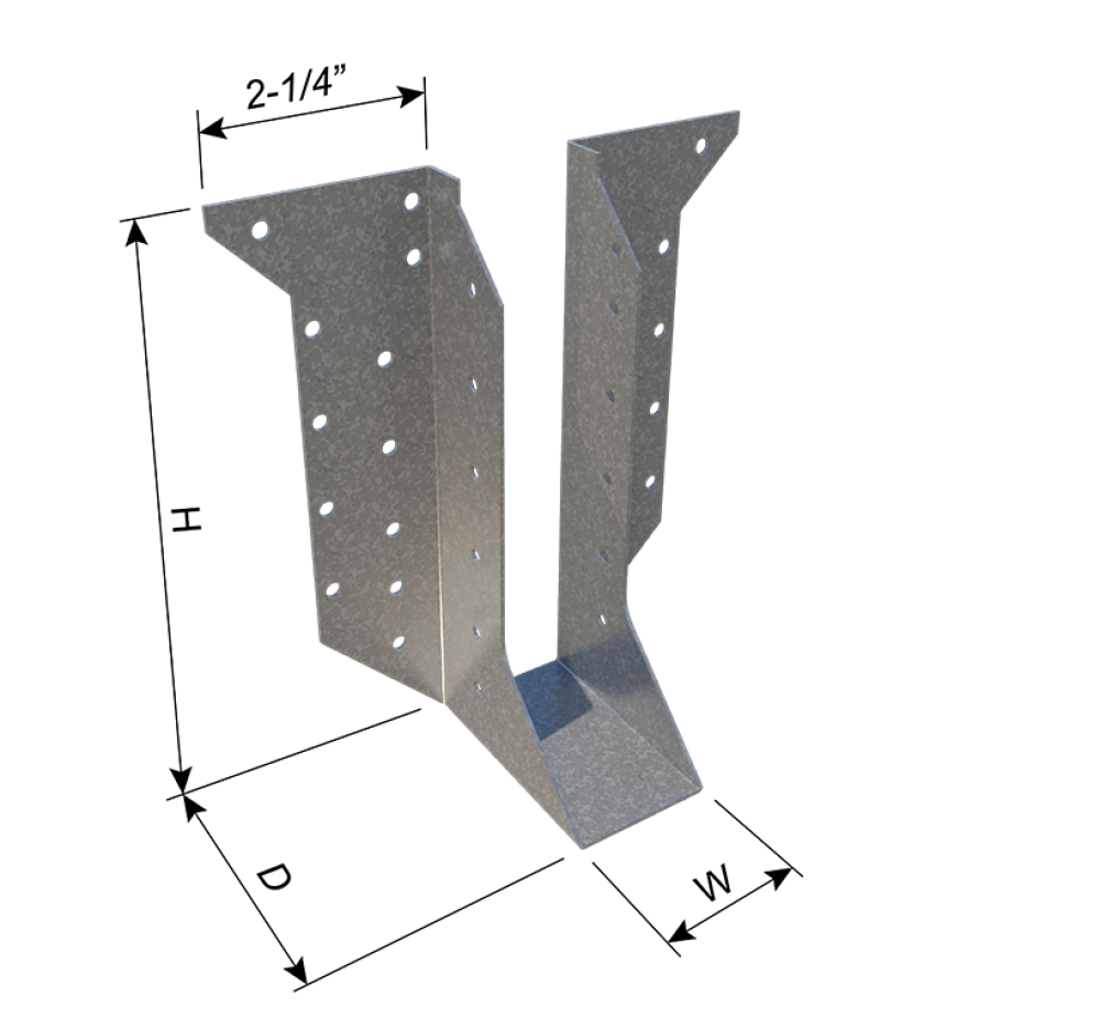ClarkDietrich CDAHU28 FACE-MOUNT HANGER 6-1/2" x 1-9/16" x 2-3/4" x 43mils (18ga) (box of 25)