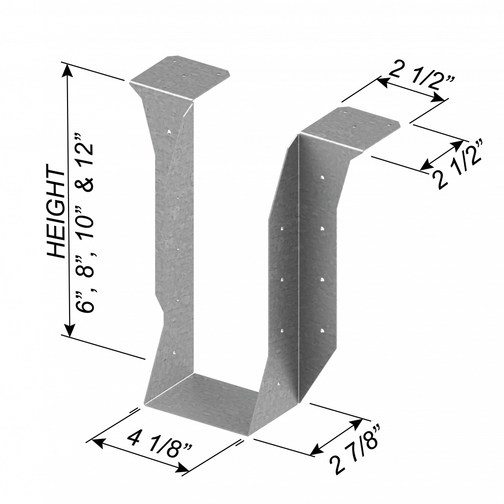 ClarkDietrich CDBV 4" X 8" 14 GA BRIDLE HANGER 8" x 4" x 68mils (14ga) (box of 15)