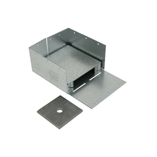 Simpson (ABW66Z) 6 X 6 AB/ABE HYBRID ADJ POST BASE ZMAX 5-9/16" x 5-1/2" x 3" x 12ga (97mils) base x 14ga (68 mils) strap (carton of 10)