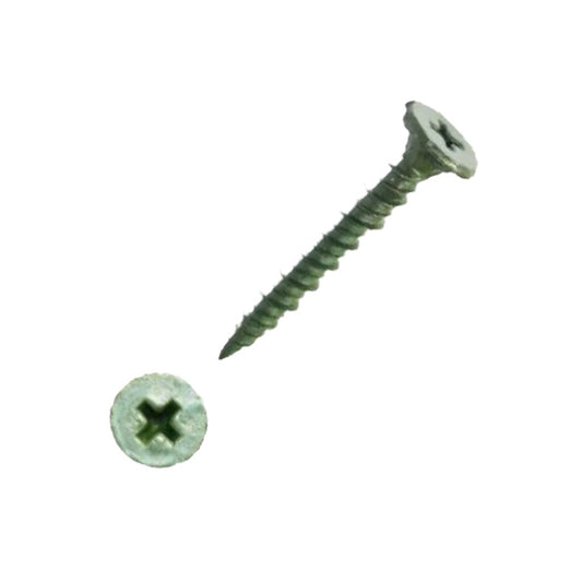 Zeus Fasteners Attach cement board to wood or light gauge metal studs 25-20ga, #8 X 1-1/4", Wafer Head With Nibs, #2 Reduced Phillips, Spade Point, 1000 HR Coating, 5000 Per Box (ZM114CB) 1-1/4" x 8 (box of 5000)
