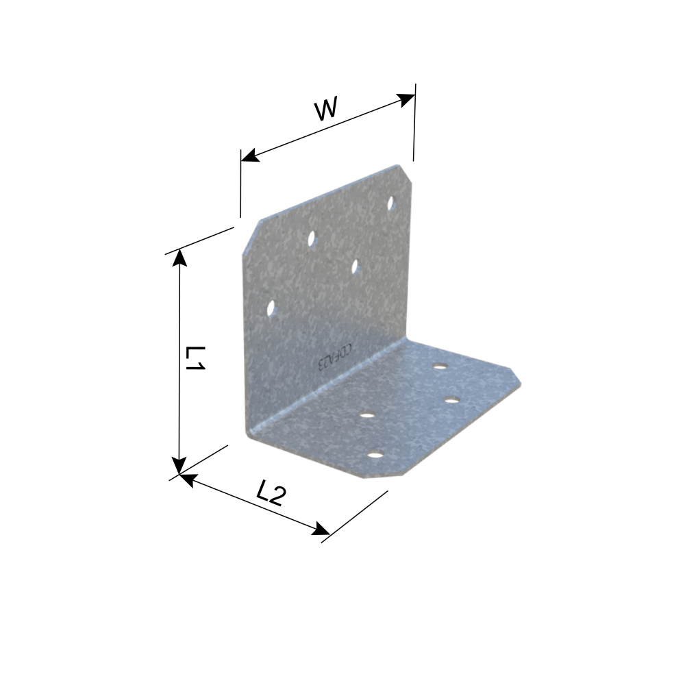 ClarkDietrich CDFA23G LIGHT ANGLE - G185 2-3/4" x 2" x 1-1/2" x 43mils (18ga) G185 (box of 100)