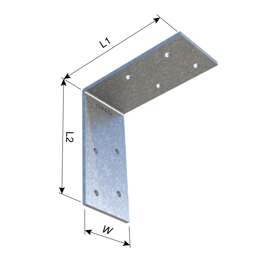 ClarkDietrich CDFA33 MEDIUM ANGLE 3-7/32" x 3-1/16" x 1-1/2" x 97mils (12ga)