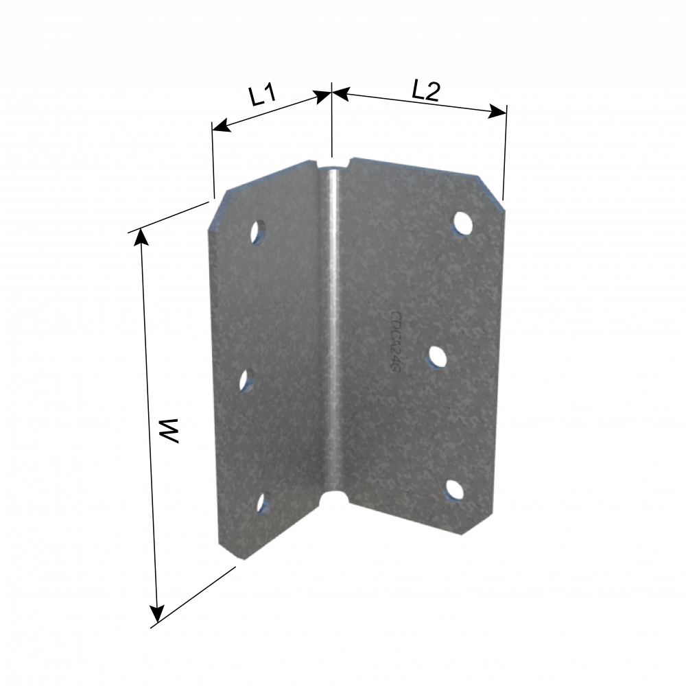 ClarkDietrich CDCA24G MEDIUM CLIP ANGLE 4" x 2-7/64" x 2-7/64" x 97mils (12ga)