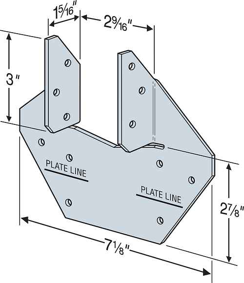 Simpson HURRICANE TIE ZMAX 5-7/8" x 7-1/8" x 1-5/16" 18ga (43mils) (carton of 50)