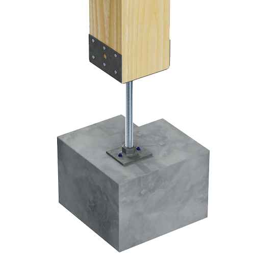 Simpson (PPBF66) Adjustable Porch Post Base 6X6 5-1/2" x 5-1/2" x 12ga (97mils) (carton of 8)
