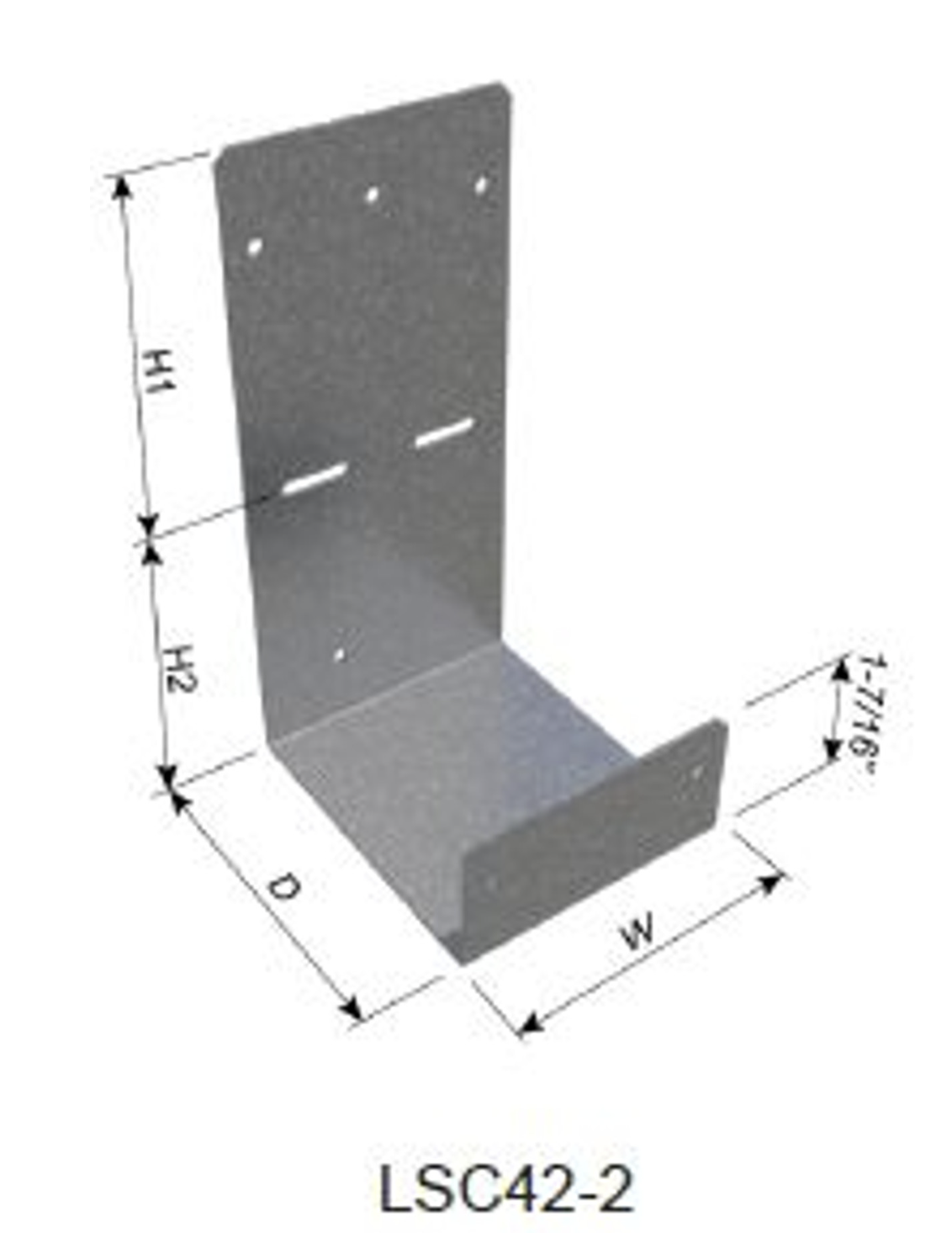 ClarkDietrich CDLSC42-2 LOAD SHARE CLIP 3-7/16" x 3" x 3" x 43mils (18ga) (box of 50)