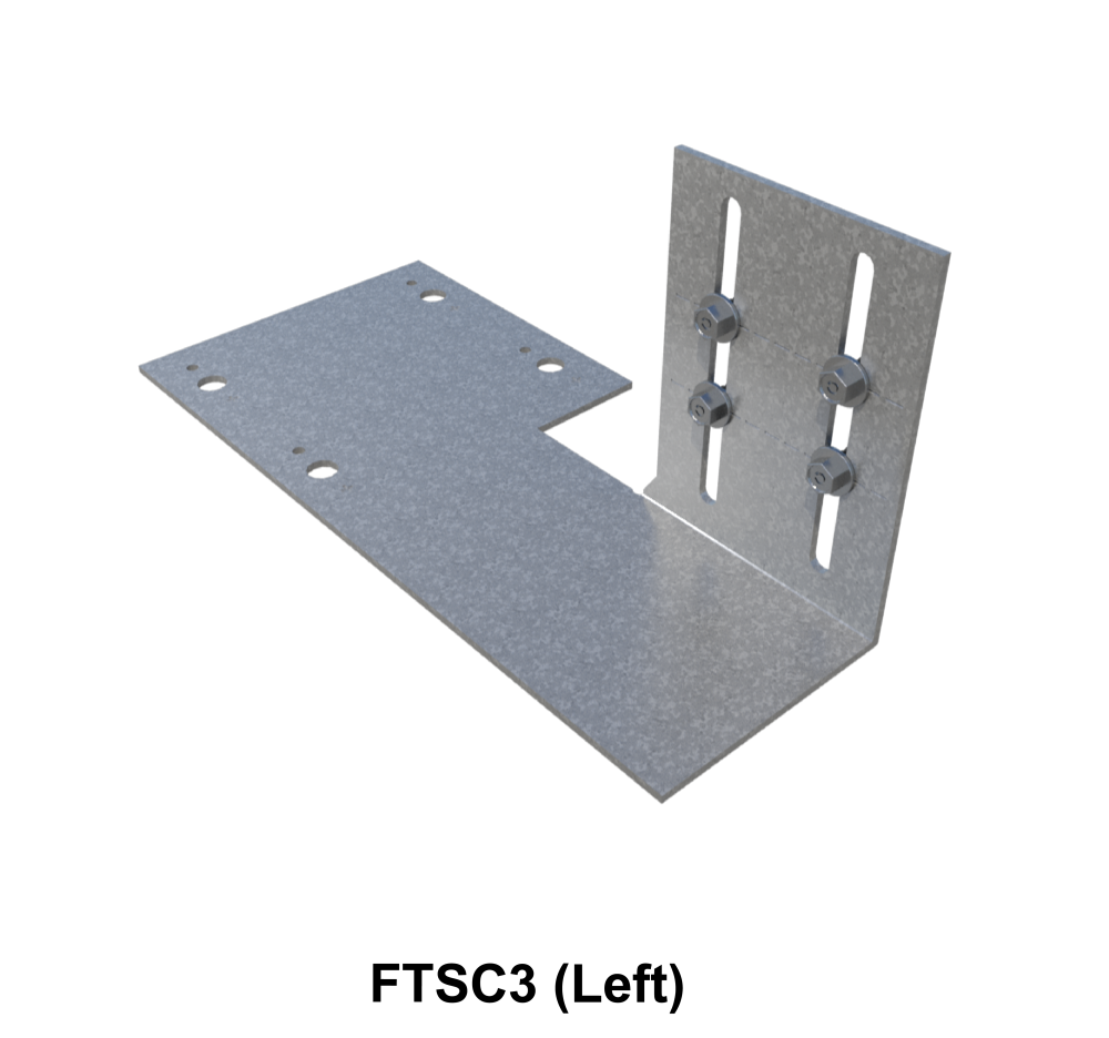 ClarkDietrich FTSC3-118 (Left) FLAT TAIL SLIDE CLIP 10GA 3" X 9-1/2" 9-1/2" x 4-1/4" x 4-1/2" x 118mils (10ga) (bucket of 25)