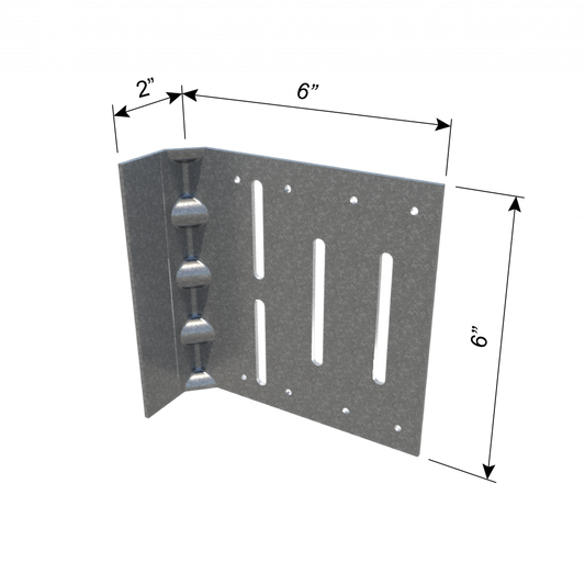ClarkDietrich FUS6-97 FIXED UNIVERSAL SLIP CLIP 6" x 6" x 2" x 97mils (12ga) (box of 10)