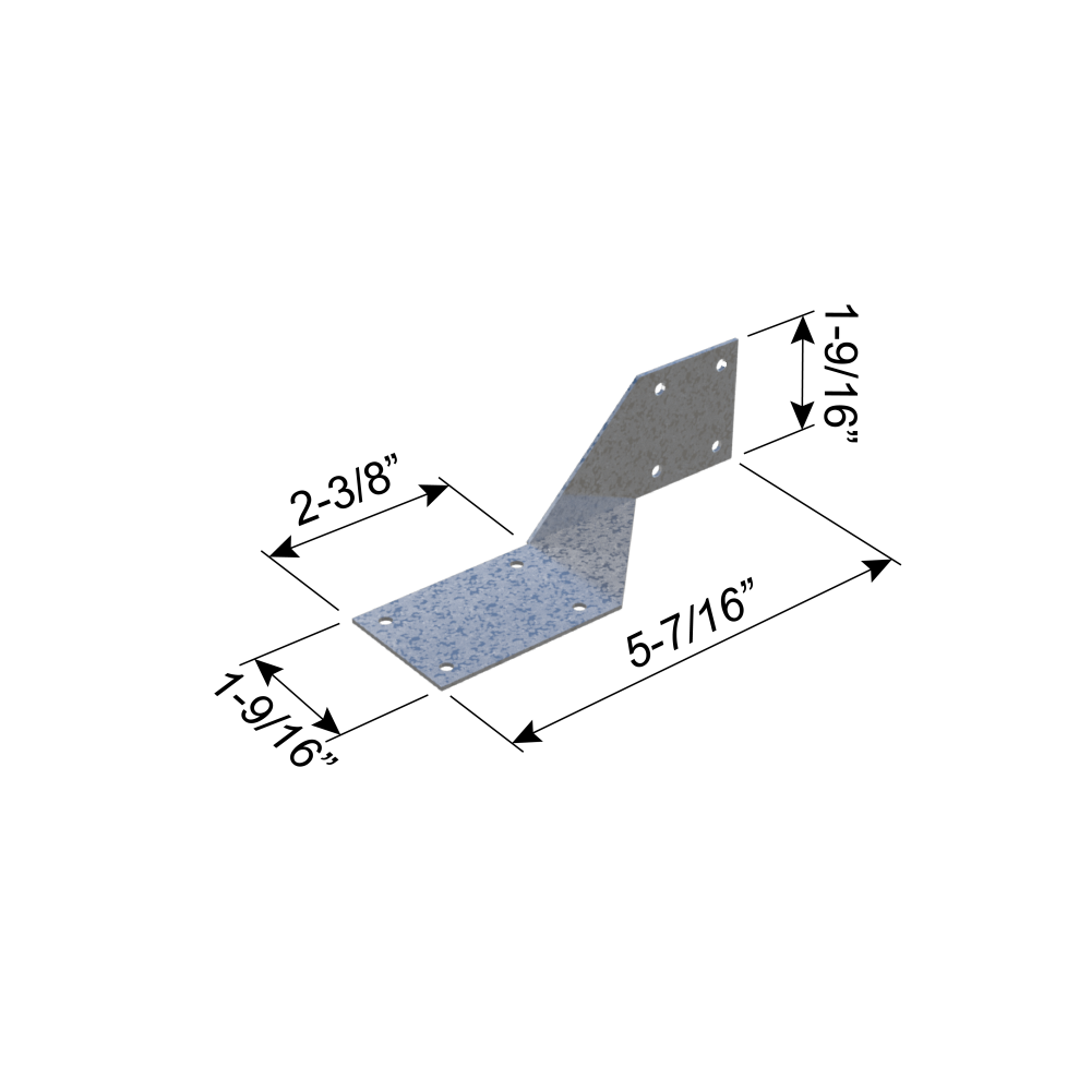 ClarkDietrich HC2.5 HURRICANE CLIP (COMMERCIAL) 5-7/16" x 1-9/16" x 1-9/16" x 43mils (18ga) (box of 100)
