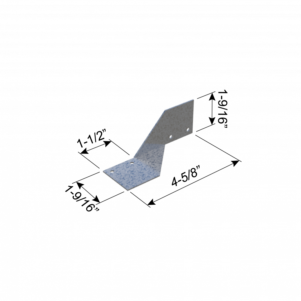ClarkDietrich HC3 HURRICANE CLIP (COMMERCIAL) 4-5/8" x 1-9/16" x 1-9/16" x 43mils (18ga) (box of 100)