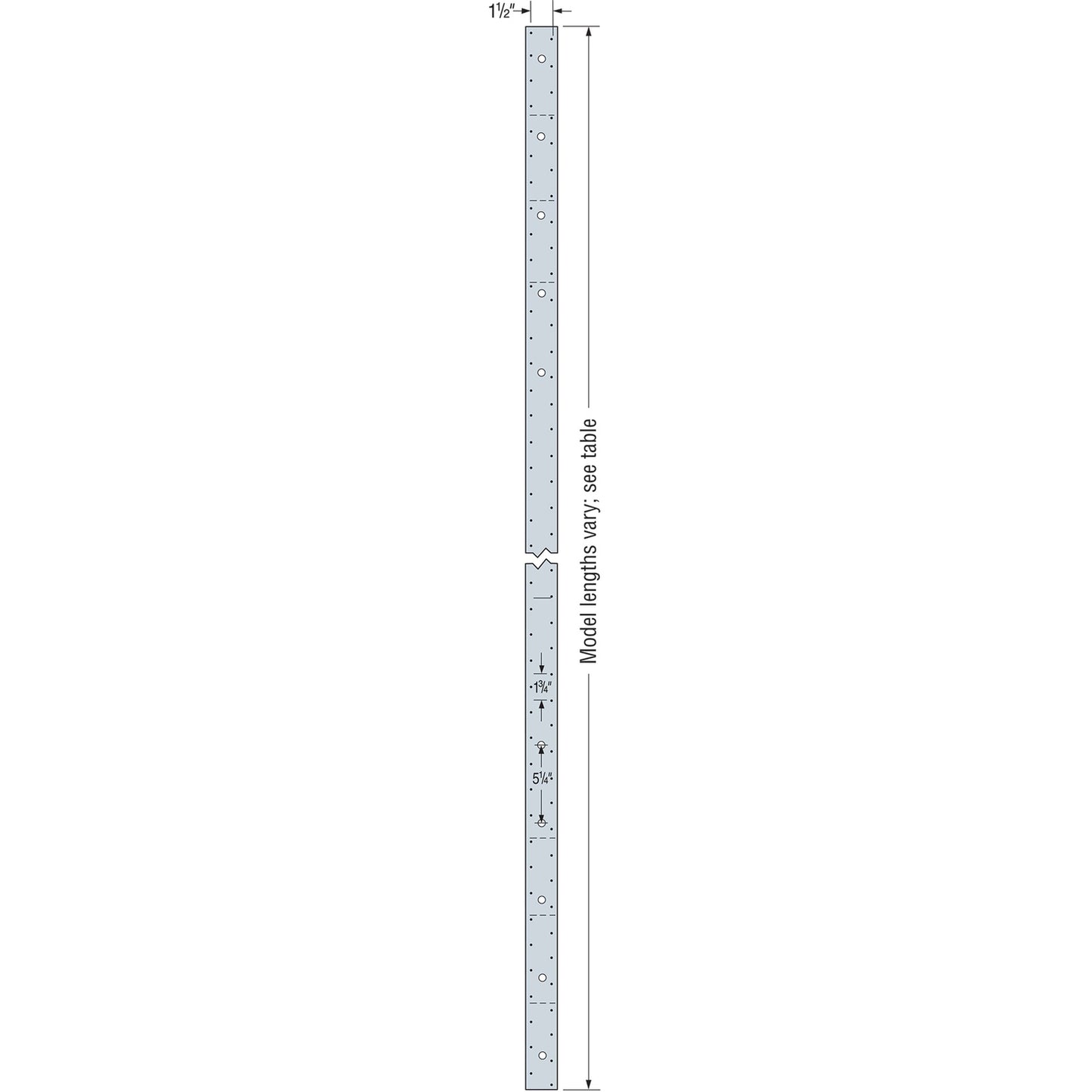 Simpson (MST37HDG) 37IN MEDIUM STRAP TIE HDG 37" x 2-1/16" x 12ga (97mils)