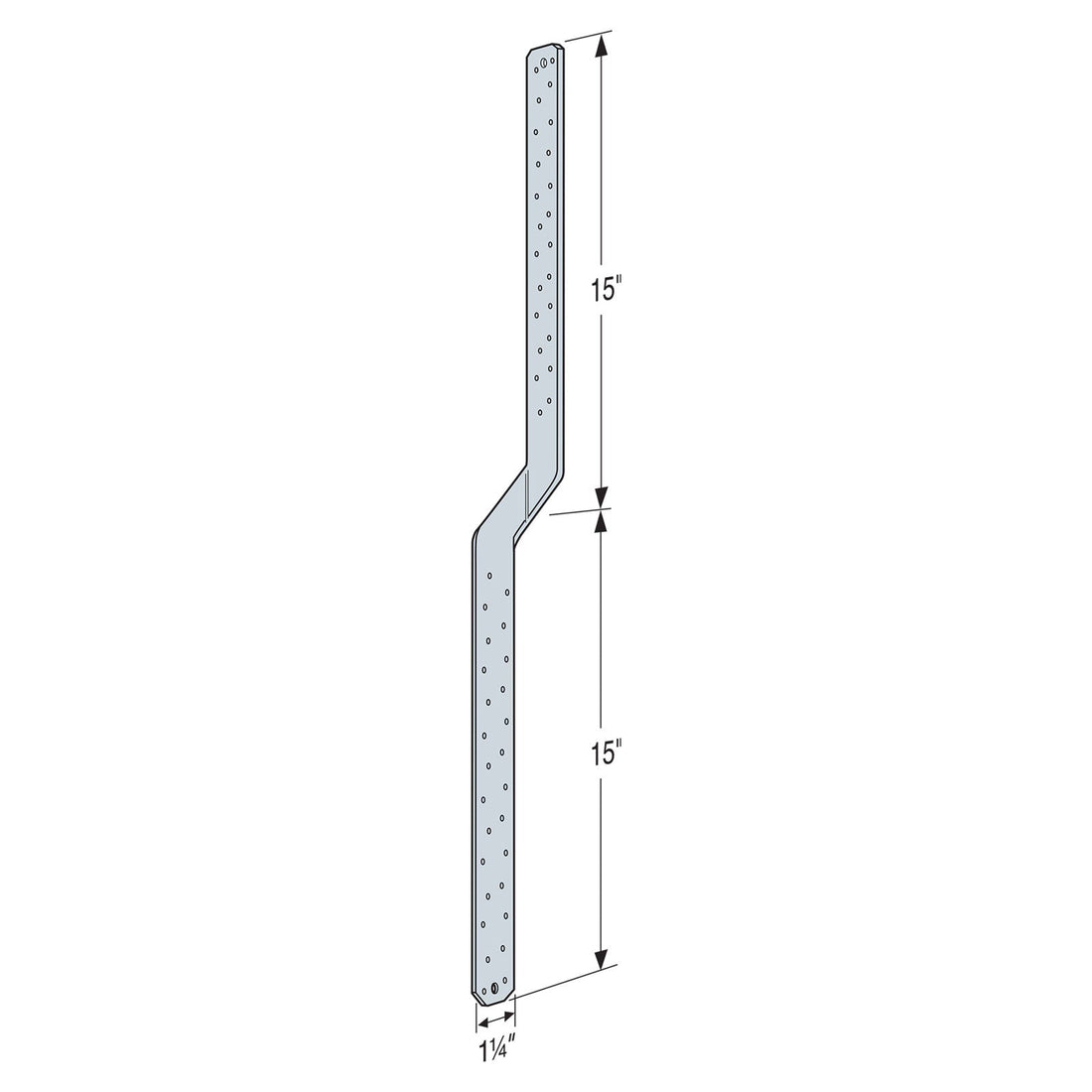 Simpson (MTS30C-REV) 30IN MEDIUM TWIST STRAP - REVERSE BEND 30" x 16ga (54mils) (carton of 50)