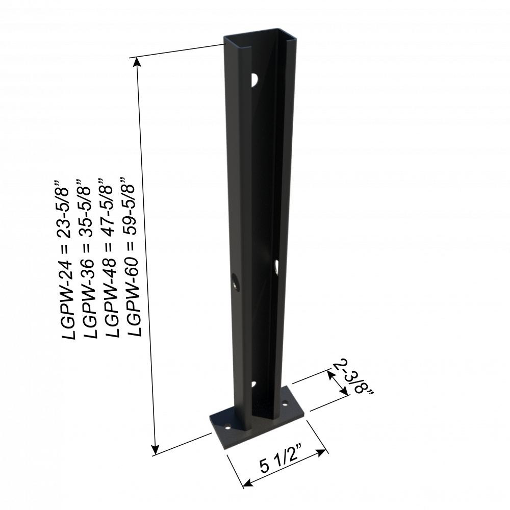 ClarkDietrich LGPW24 PONY WALL LITE (16 GA) 24IN 23-5/8" Tall x 2-3/8" wide x 5-1/2" long plate 54mil (16ga) stud 3/8" plate - Free Shipping