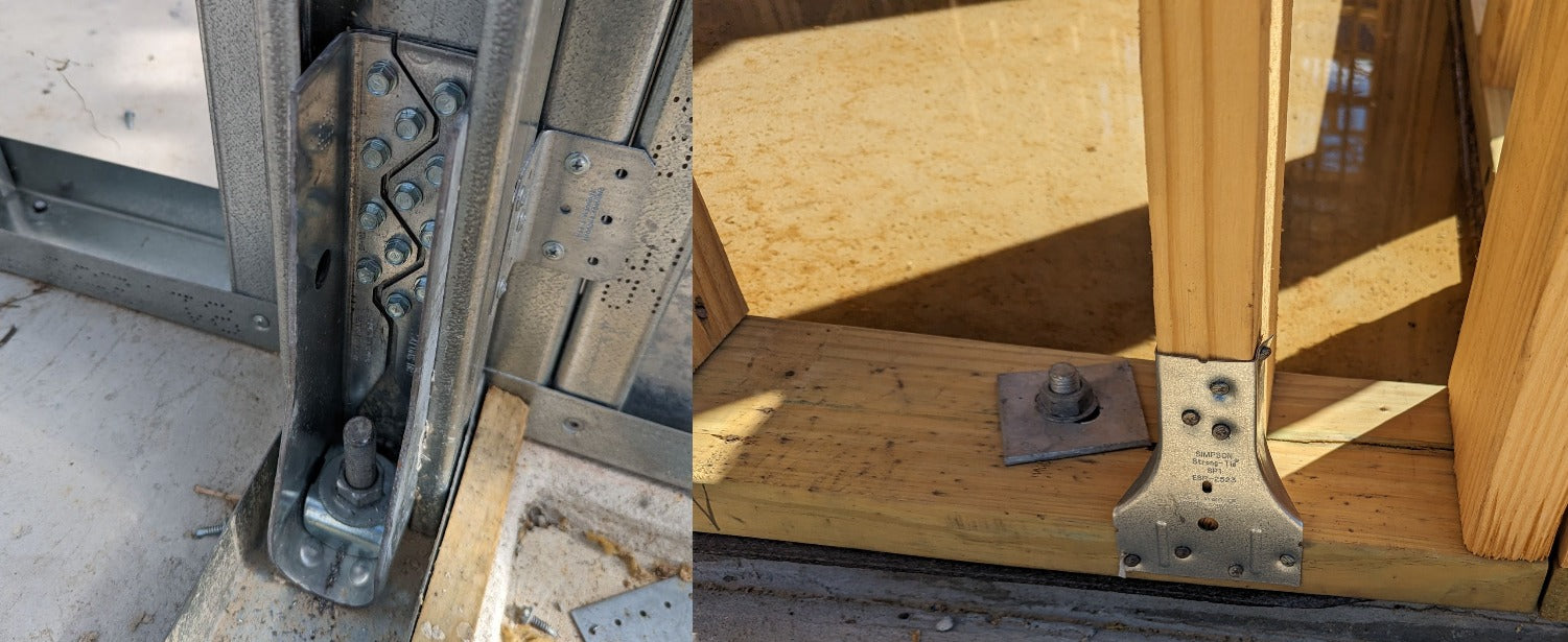 Holdown and achor rodused for steel framing and a anchor rod used in wood framing holdown