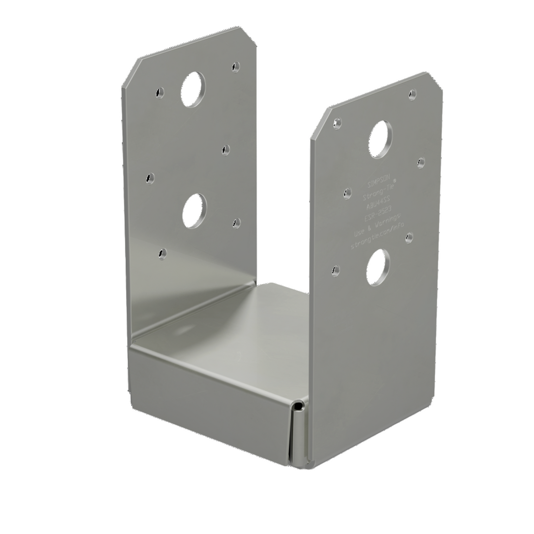 Simpson (ABU44SS) 4 X 4 ADJUSTABLE POST BASE STAINLESS STL 3" x 3-9/16" x 5-1/2" x 16ga (54mils) base x 12ga (97mils) strap (carton of 6)