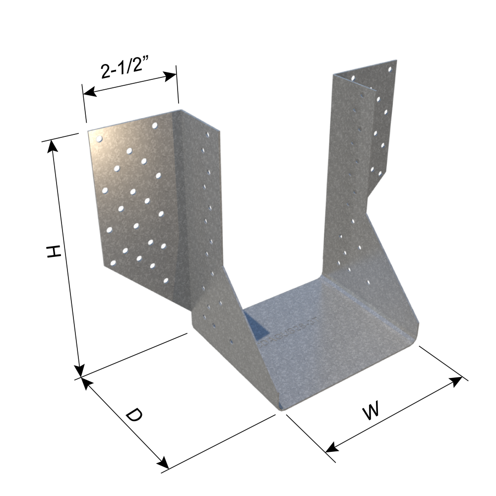 ClarkDietrich CDAGUS28-3T 12GA HEAVY DUTY HANGER 5" x 6-15/16" x 4-1/4" x 97mil (12ga)