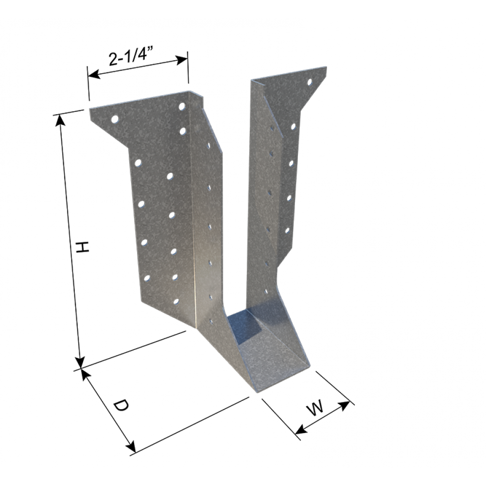 ClarkDietrich CDAHU28 FACE-MOUNT HANGER 6-1/2" x 1-9/16" x 2-3/4" x 43mils (18ga)