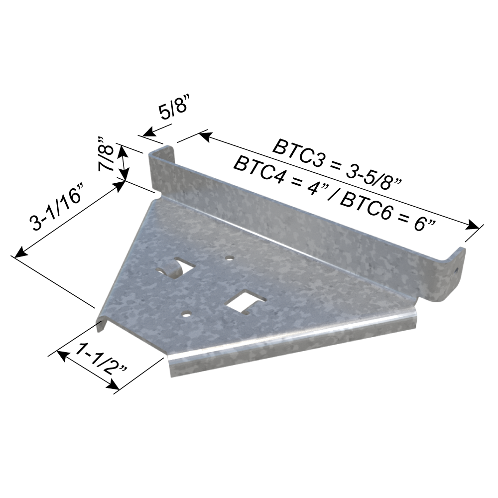 ClarkDietrich BTC4-43 BRIDGING TERMINATION CLIP 4" x 3-1/16" x 43 mils (18ga) (bucket of 100)