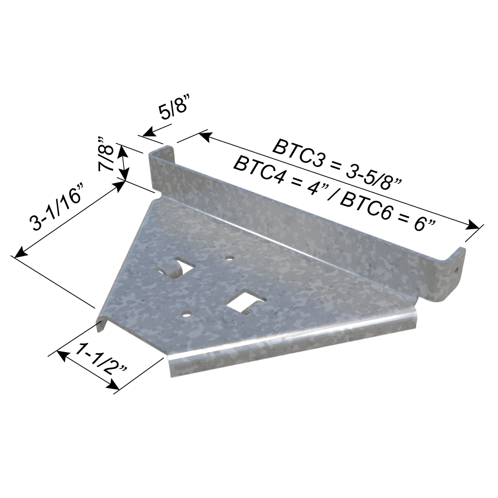 ClarkDietrich BTC3-68 BRIDGING TERMINATION CLIP 3-5/6" x 3-1/16" x 68 mils (14ga) (bucket of 100)