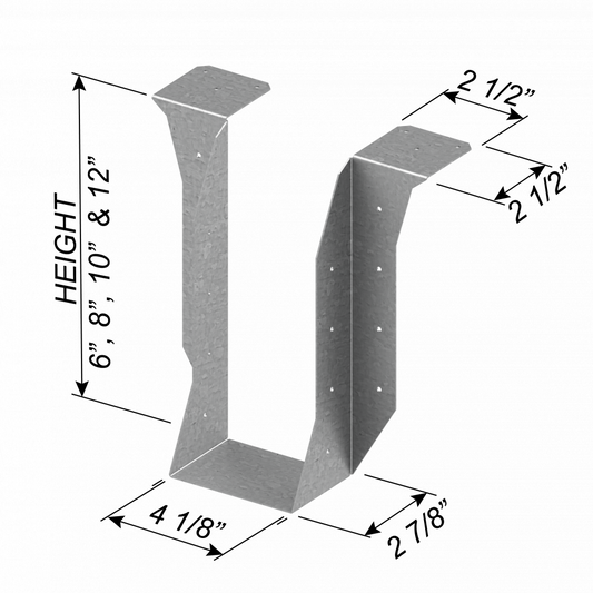 ClarkDietrich CDMB 4" X 12" 12 GA BRIDLE HANGER 12" x 4" x 97mils (12ga) (box of 15)