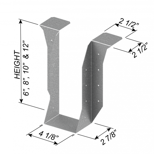 ClarkDietrich CDBV 4" X 12" 14 GA BRIDLE HANGER 12" x 4" x 68mils (14ga) (box of 15)