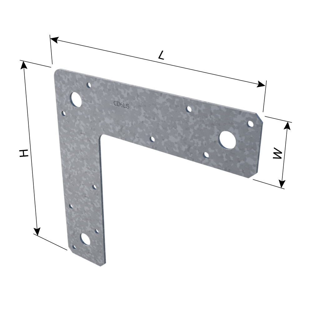 ClarkDietrich CD6LS - L BRACE 6" x 6" x 1-1/2" x 68mils (14ga) (box of 10)