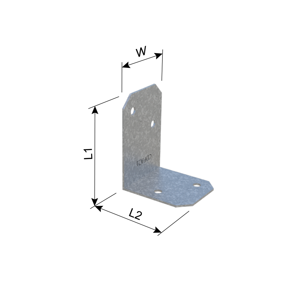 ClarkDietrich CDFA21 LIGHT ANGLE 2-1/16" x 1-37/64" x 1-3/8" x 43mils (18ga) (box of 200)