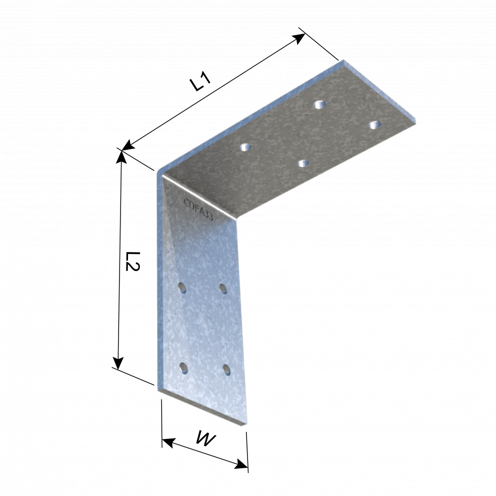 ClarkDietrich CDFA33 MEDIUM ANGLE 3-7/32" x 3-1/16" x 1-1/2" x 97mils (12ga)