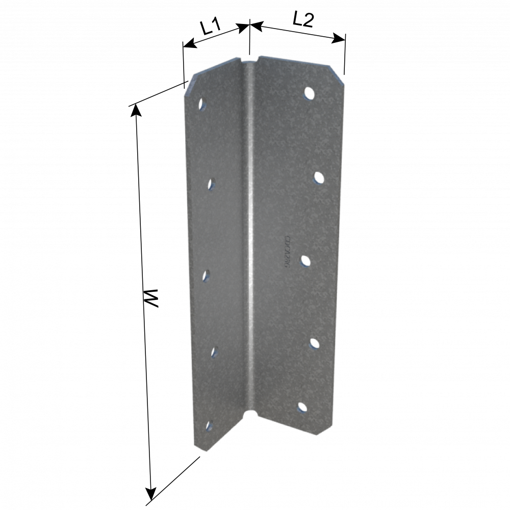 ClarkDietrich CDCA28G MEDIUM CLIP ANGLE 8" x 2-7/64" x 2-7/64" x 54mils (16ga) (box of 15)