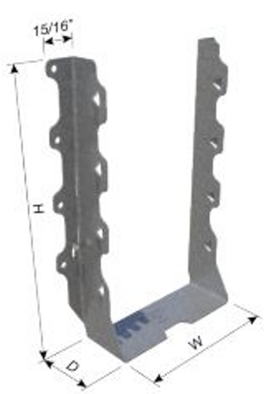 ClarkDietrich CDLDS210-3 FACE MOUNT HANGER 8-7/8" x 4-7/8" x 1-15/16" x 43mils (18ga)