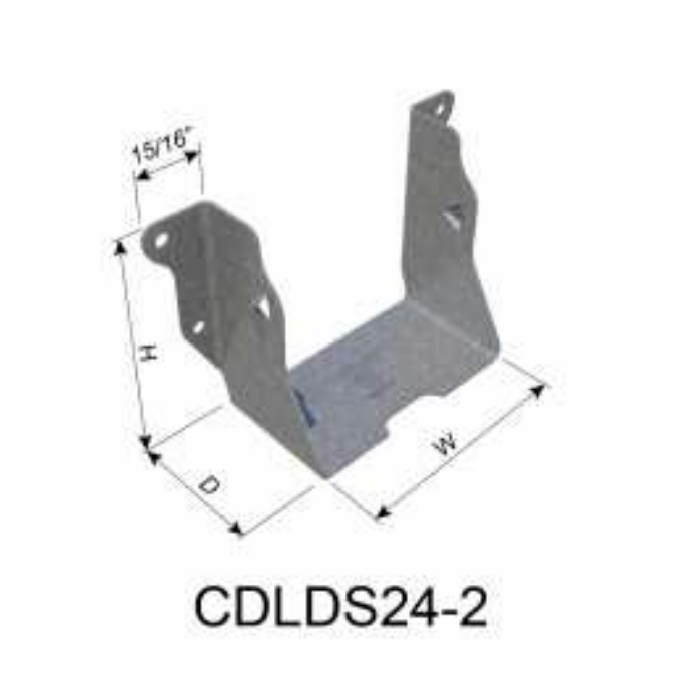 ClarkDietrich CDLDS24-2 FACE MOUNT HANGER 3-3/32" x 3-1/4" x 1-15/16" x 43mils (18ga) (box of 50)