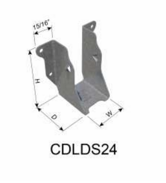 ClarkDietrich CDLDS24 FACE MOUNT HANGER 3-3/32" x 1-9/16" x 1-15/16" x 43mils (18ga) (box of 100)