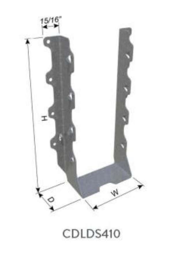 ClarkDietrich CDLDS410 FACE MOUNT HANGER 8-7/8" x 3-9/16" x 1-15/16" x 43mils (18ga) (box of 50)
