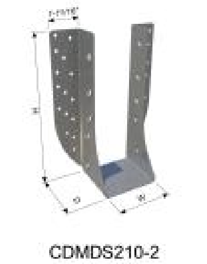 ClarkDietrich CDMDS210-2 DOUBLE SHEAR FACE-MOUNT HANGER 8-13/16" x 3-3/16" x 3-1/4" x 54mils (16ga) (box of 25)