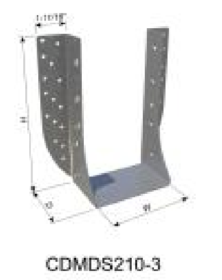 ClarkDietrich CDMDS210-3 TRIPLE SHEAR FACE-MOUNT HANGER 8-13/16" x 3-3/16" x 4-7/8" x 54mils (16ga)