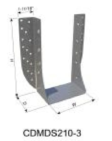 ClarkDietrich CDMDS210-3 TRIPLE SHEAR FACE-MOUNT HANGER 8-13/16" x 3-3/16" x 4-7/8" x 54mils (16ga) (box of 20)