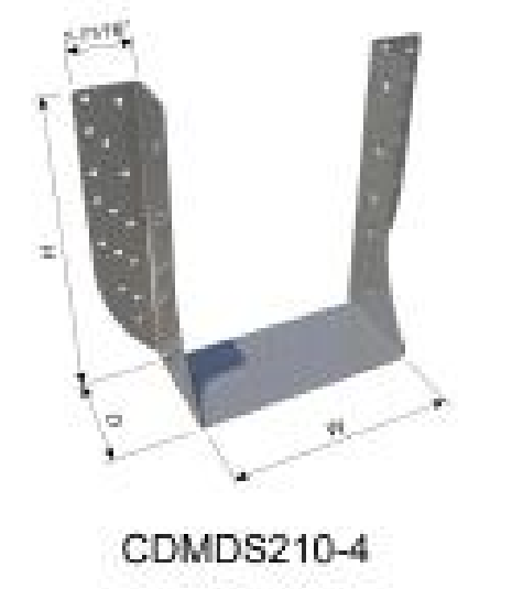 ClarkDietrich CDMDS210-4 QUAD SHEAR FACE-MOUNT HANGER 8-13/16" x 3-3/16" x 6-9/16" x 54mils (16ga)