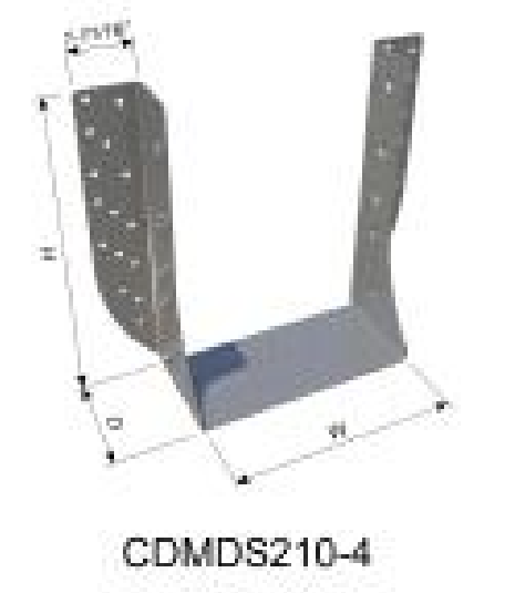 ClarkDietrich CDMDS210-4 QUAD SHEAR FACE-MOUNT HANGER 8-13/16" x 3-3/16" x 6-9/16" x 54mils (16ga) (box of 20)