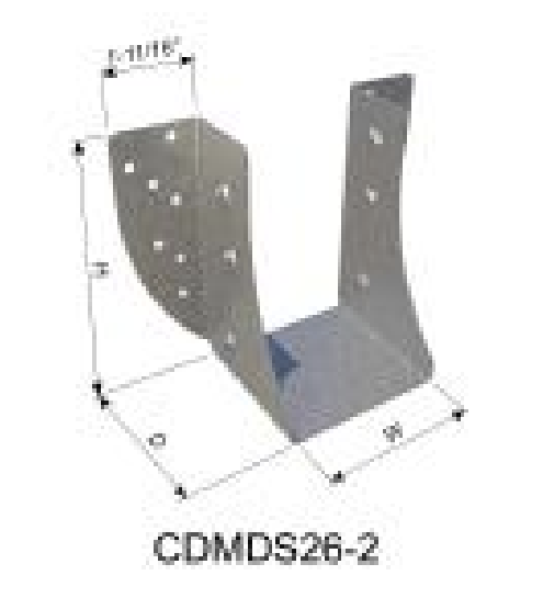 ClarkDietrich CDMDS26-2 DOUBLE FACE MOUNT HANGER 5-3/16" x 3-3/16" x 3-1/4" x 54mils (16ga) (box of 25)
