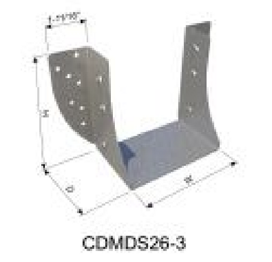 ClarkDietrich CDMDS26-3 TRIPLE FACE MOUNT HANGER 5-3/16" x 3-3/16" x 4-7/8" x 54mils (16ga)