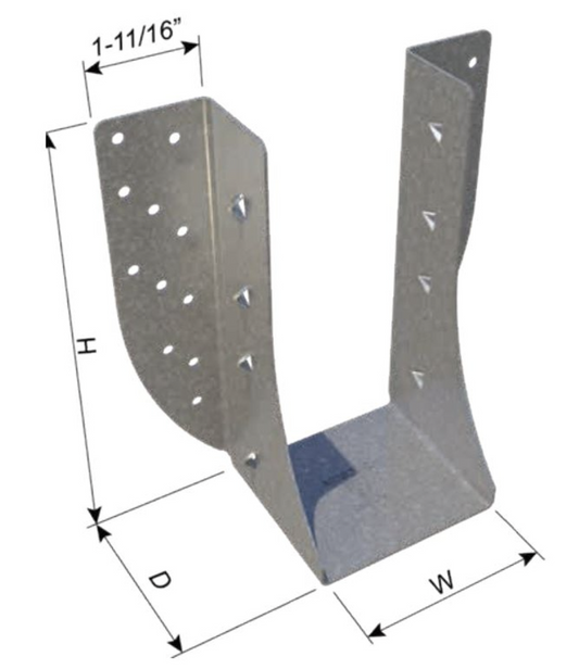 ClarkDietrich CDMDS28-2 DOUBLE SHEAR FACE-MOUNT HANGER 6-7/8" x 3-3/16" x 3-1/4" x 54mils (16ga)