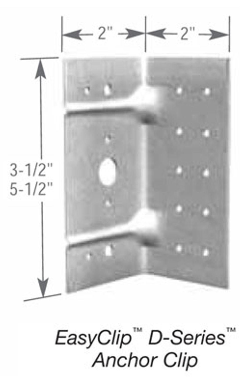 ClarkDietrich D683 ANCHOR CLIP 14GA 3-1/2" x 2" x 2" x 68mils (14ga) (bucket of 40)