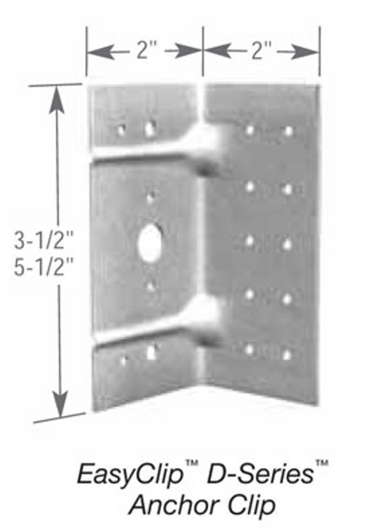 ClarkDietrich D685 ANCHOR CLIP 14GA 5-1/2" x 2" x 2" x 68mils (14ga) (bucket of 40)
