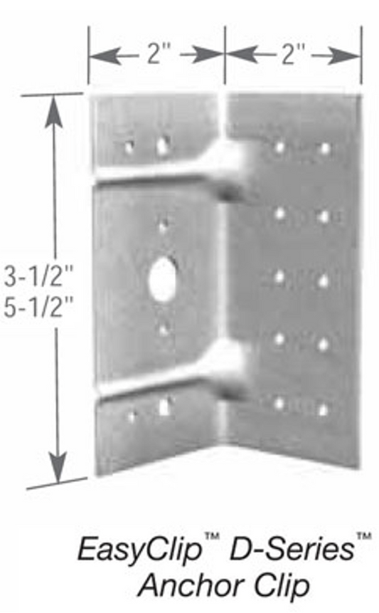 ClarkDietrich D975 ANCHOR CLIP 12GA 5-1/2" x 2" x 2" x 97mils (12ga) (bucket of 40)