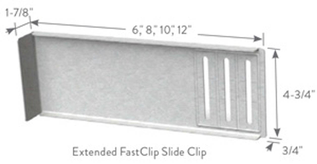 ClarkDietrich FCEC 12 EXTENDED FASTCLIP™ 14GA 12" x 4-13/16" x 1-7/8" x 68mils (14ga) (bucket of 25)