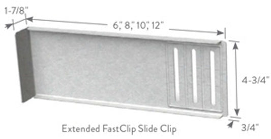 ClarkDietrich FCEC 12 EXTENDED FASTCLIP™ 14GA 12" x 4-13/16" x 1-7/8" x 68mils (14ga) (bucket of 25)
