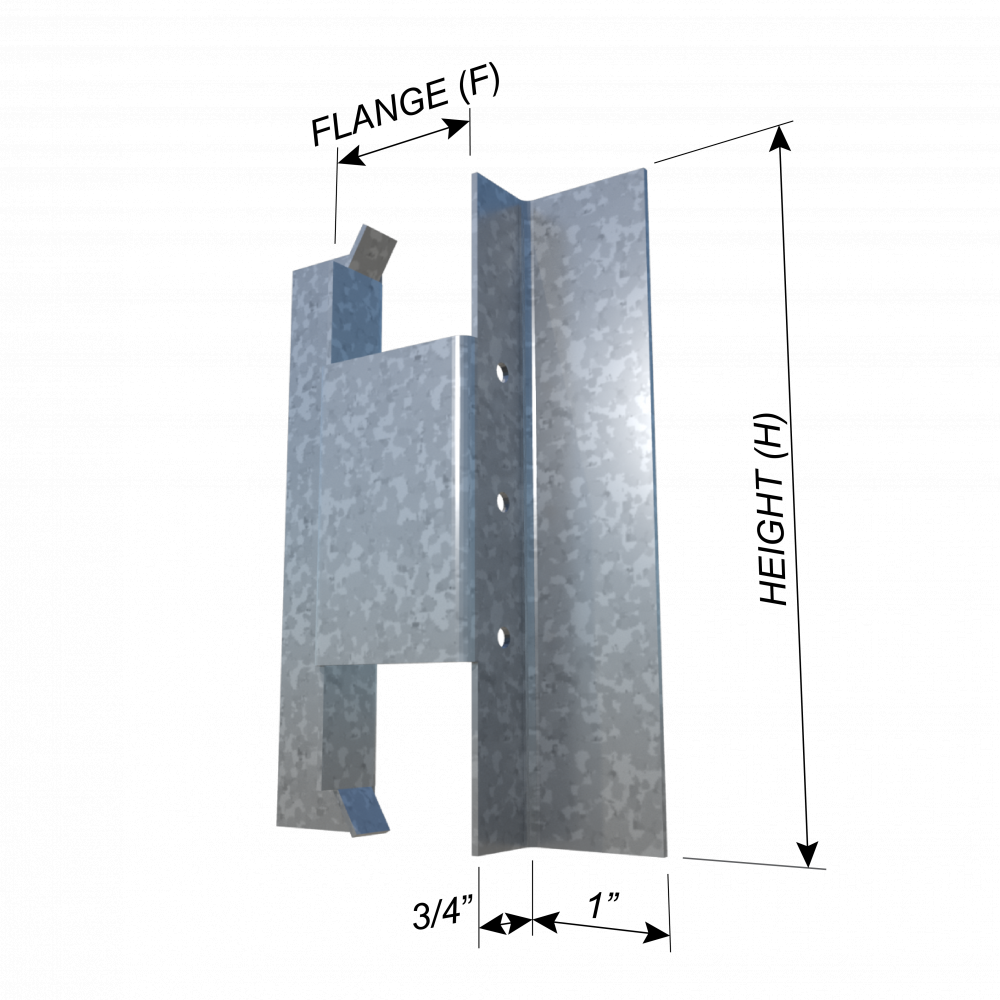 ClarkDietrich FBBC 200-FBBC5-2X FASTBACK®  5-1/8 2X WOOD BACKING - 2" Flange 5-1/8" x 1" x 3/4" x 2" x 33mils (20ga)