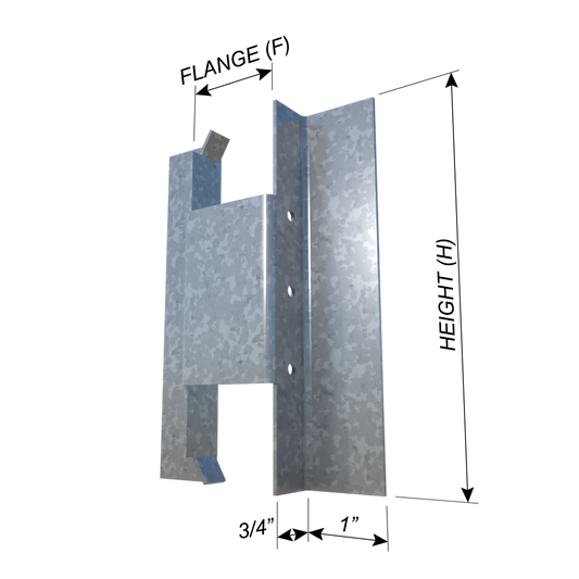 ClarkDietrich FBBC FBBC5-2X FASTBACK®  5-1/8 2X WOOD BACKING 5-1/8" x 1" x 3/4" x 1-1/4" x 33mils (20ga) (bucket of 50)