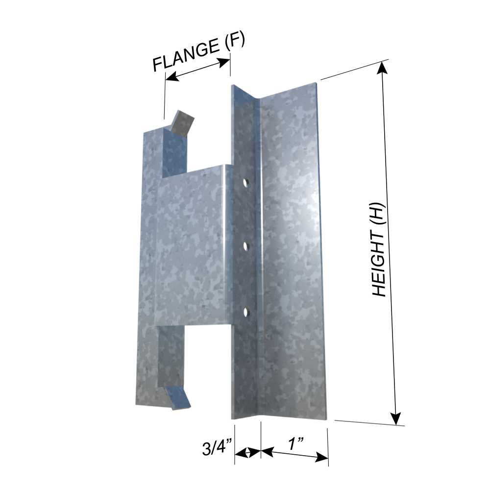 ClarkDietrich FBBC 200-FBBC5-2X FASTBACK®  5-1/8 2X WOOD BACKING - 2" Flange 5-1/8" x 1" x 3/4" x 2" x 33mils (20ga) (box of 50)
